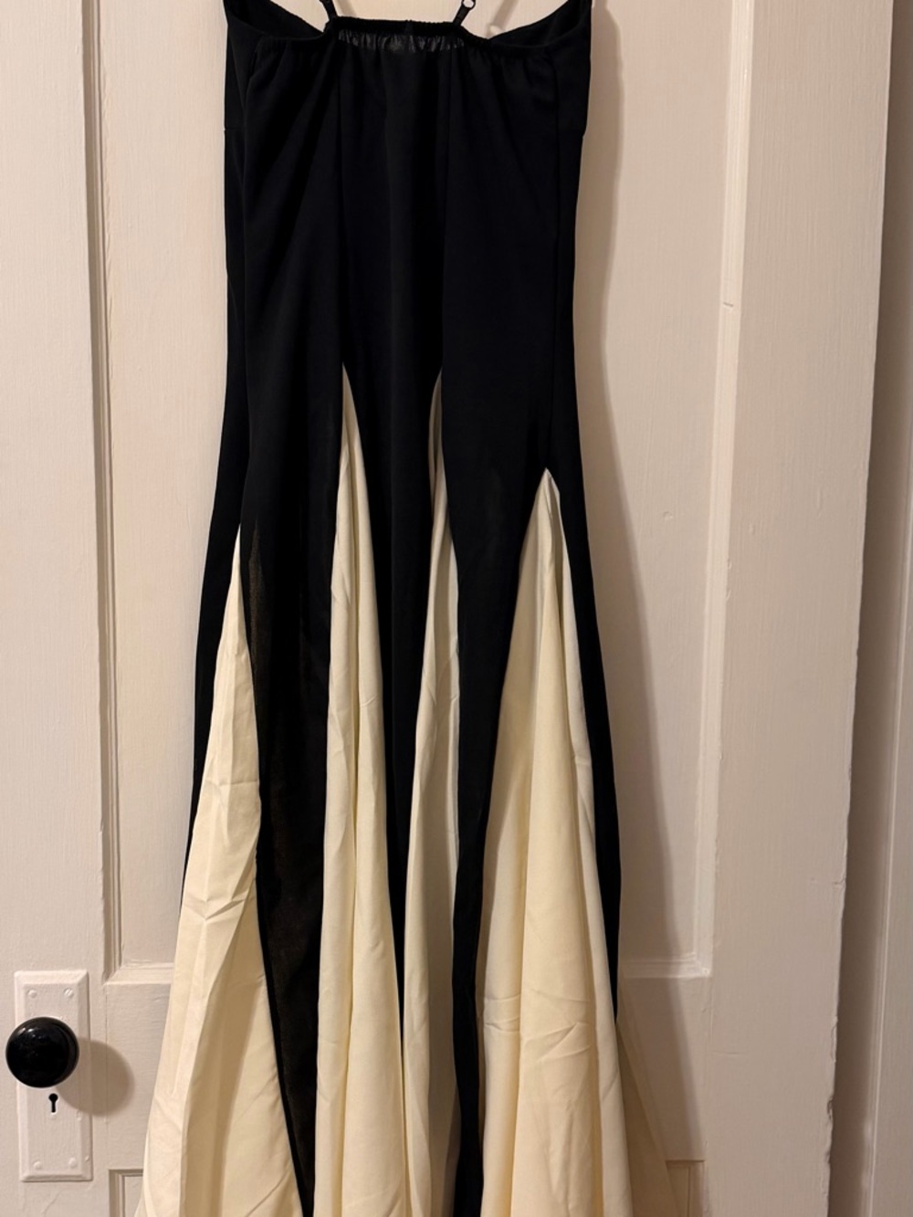 Black and Cream Panel Maxi Dress